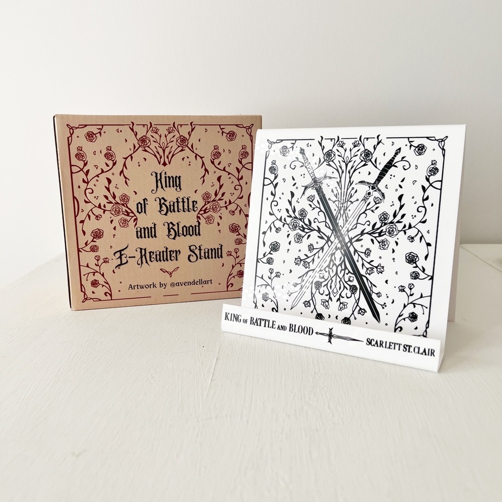 The Bookish Box E-Reader Stand King of Battle and Blood Scarlett St. Clair